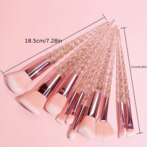 Cross-border hit 10 crystal unicorn spiral makeup brushes