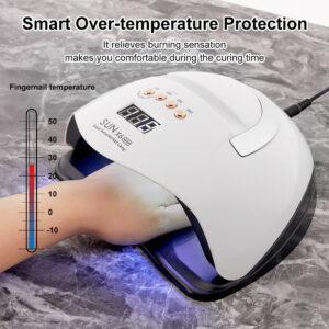 UV Nail Lamp - Fast Drying, Powerful & Efficient LED Nail Lamp with 4 Timing Settings & Infrared Automatic Sensor Professional UV Light for Home Salon Nail Art Tools