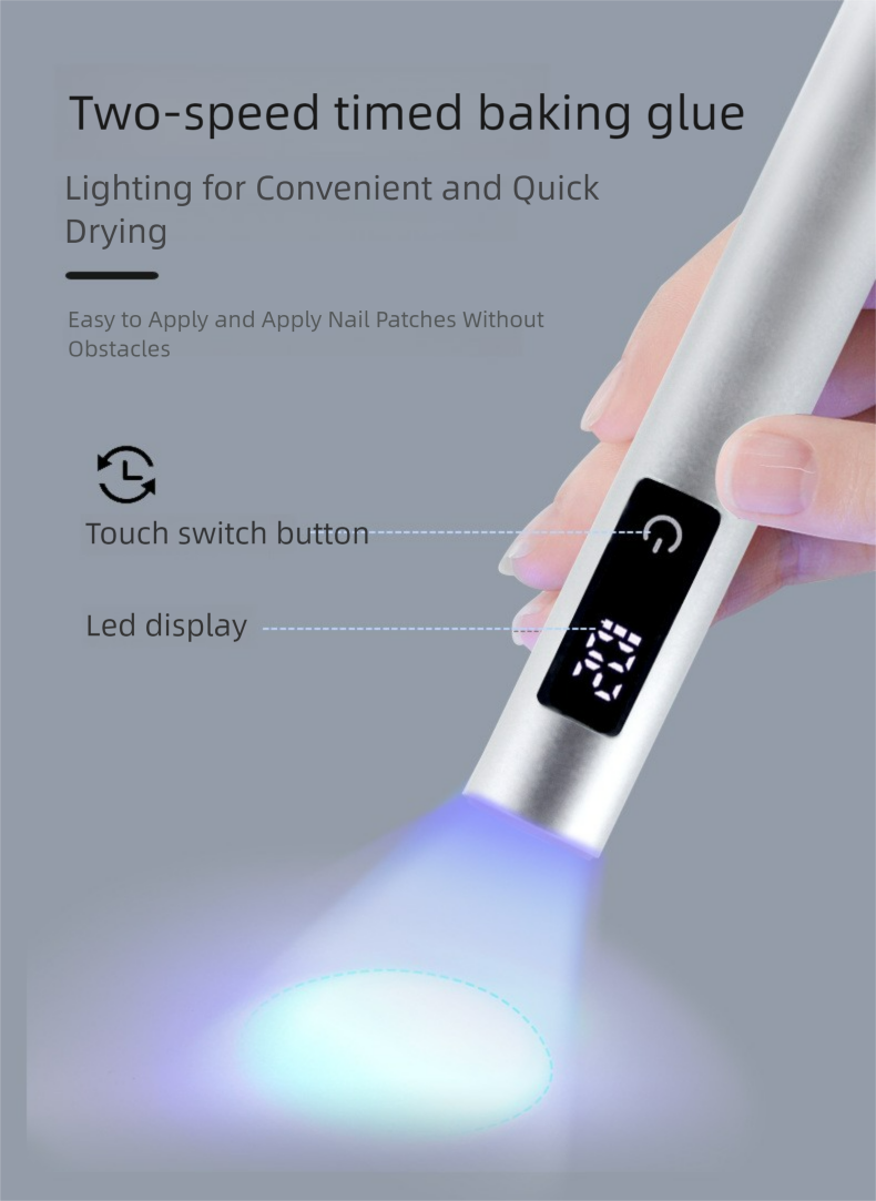 editor_1749801728144 Portable cylindrical nail lamp 395nm wavelength 3W power mobile phone charger can be charged - Image 2