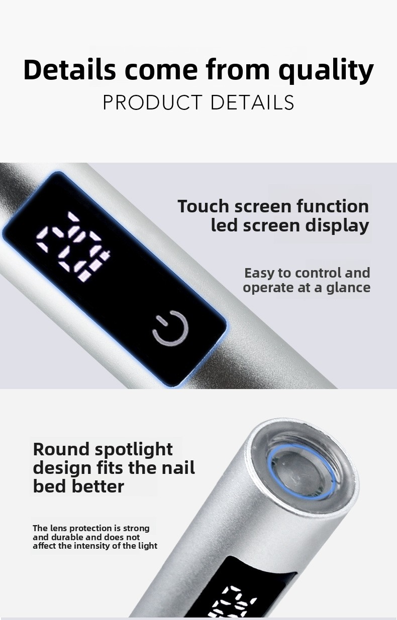 yiketu-06676fcb474a9b53aad14d354416cdc7 Portable cylindrical nail lamp 395nm wavelength 3W power mobile phone charger can be charged - Image 3